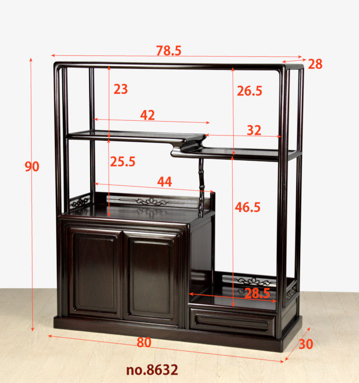 唐木　紫檀の飾り棚発送