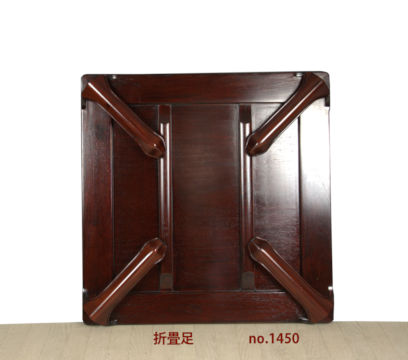 座敷机: 花梨 80cm角机 一重泉寿型 折畳脚  唐木家具 no.1450