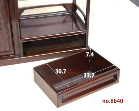飾り棚:紫檀  吹き抜け網代編み 3尺棚 (完成品) no.8640