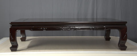 座敷机: 紫檀 中森作 菊彫り 4.5尺机 no.8509