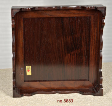 花台: 紫檀  隆夫作  敷台　25.5cm角　大阪唐木指物　no.8883